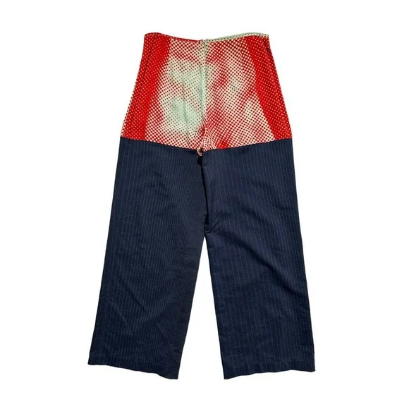 Jean Paul Gaultier 1996 Cyberdot illusion pinstripe panel pant